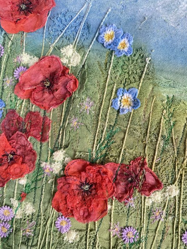 Poppy Field Textile Art - Image 2