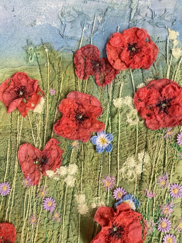 Poppy Field Textile Art - Image 4