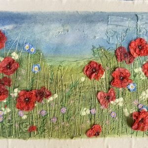 Poppy Field Textile Art