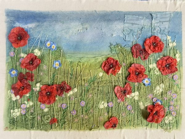 Poppy Field Textile Art