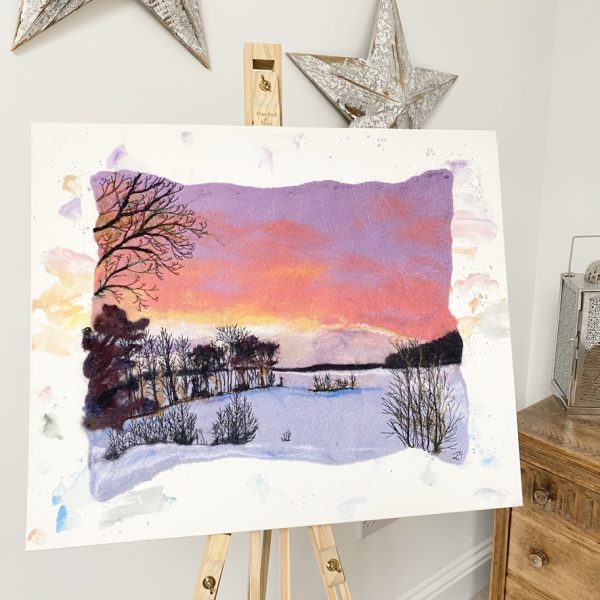 Frozen Lake Textile Art - Image 2