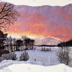 Frozen Lake Textile Art