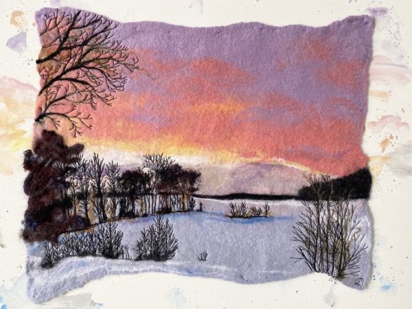 Frozen Lake Textile Art