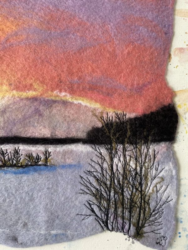 Frozen Lake Textile Art - Image 4
